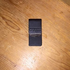 Black Leather Guess Money Clip